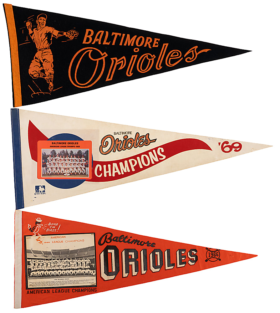 1950s-Modern Baltimore Orioles Pennant Collection (23) with Tougher Examples
