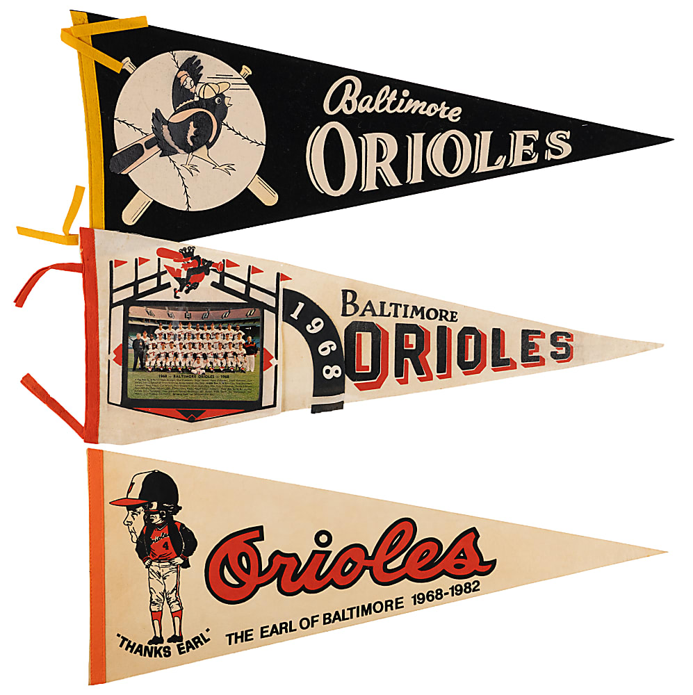 1950s-Modern Baltimore Orioles Pennant Collection (23) with Tougher Examples