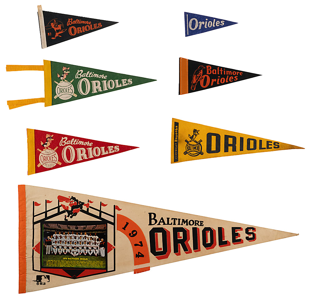 1950s-Modern Baltimore Orioles Pennant Collection (23) with Tougher Examples