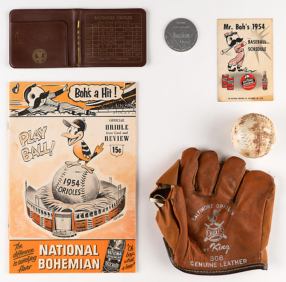 1954 Baltimore Orioles Inaugural Season Collection (5) with Rarities