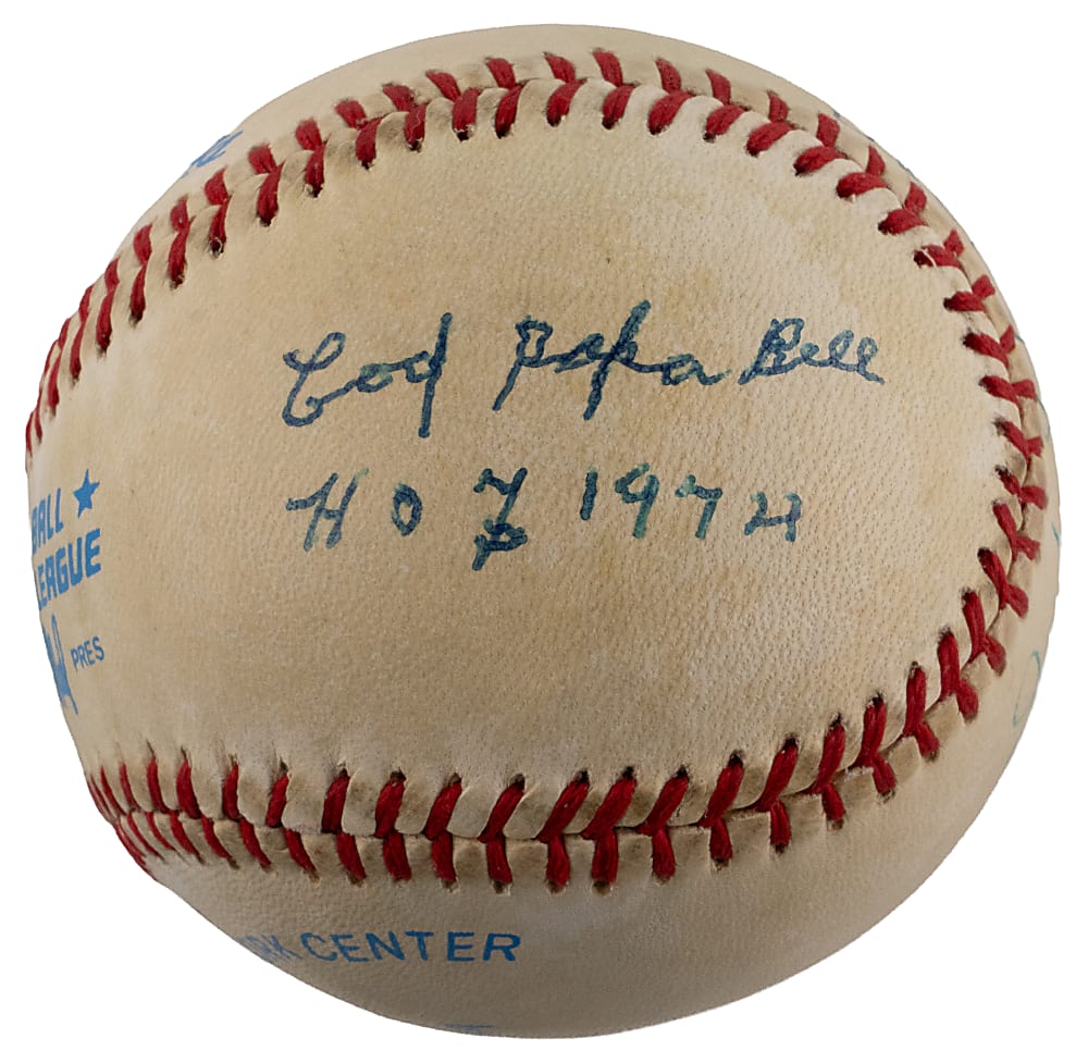 "Cool Papa" Bell, Judy Johnson & Buck Leonard Multi-Signed OAL/MacPhail Baseball - Each with Hall of Fame Inscriptions Plus Full JSA LOA