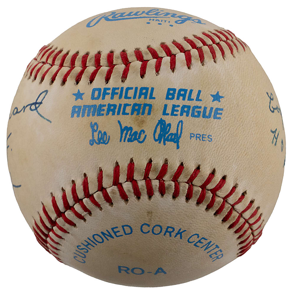 "Cool Papa" Bell, Judy Johnson & Buck Leonard Multi-Signed OAL/MacPhail Baseball - Each with Hall of Fame Inscriptions Plus Full JSA LOA