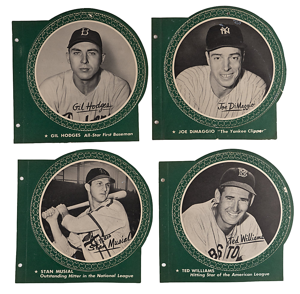 1950 All-Star Baseball Pin-Ups Unpunched Complete Set (10) with PSA Authentic Jackie Robinson Plus Front & Back Cover