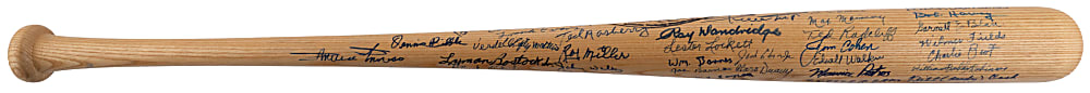 Negro League Legends Multi-Signed Special Edition Bat with (65+) Signatures Including (8) Hall of Famers - Mays, Banks, Leonard, O'Neil Plus Full JSA LOA
