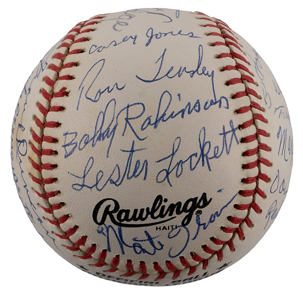Multi-Signed Negro League Hall of Fame & Star Baseball (20) with Mays, Dandridge & Leonard - JSA LOA