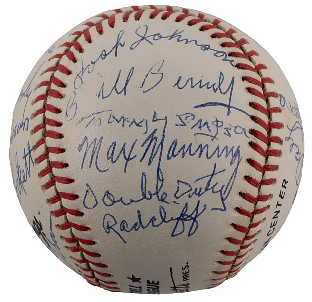 Multi-Signed Negro League Hall of Fame & Star Baseball (20) with Mays, Dandridge & Leonard - JSA LOA