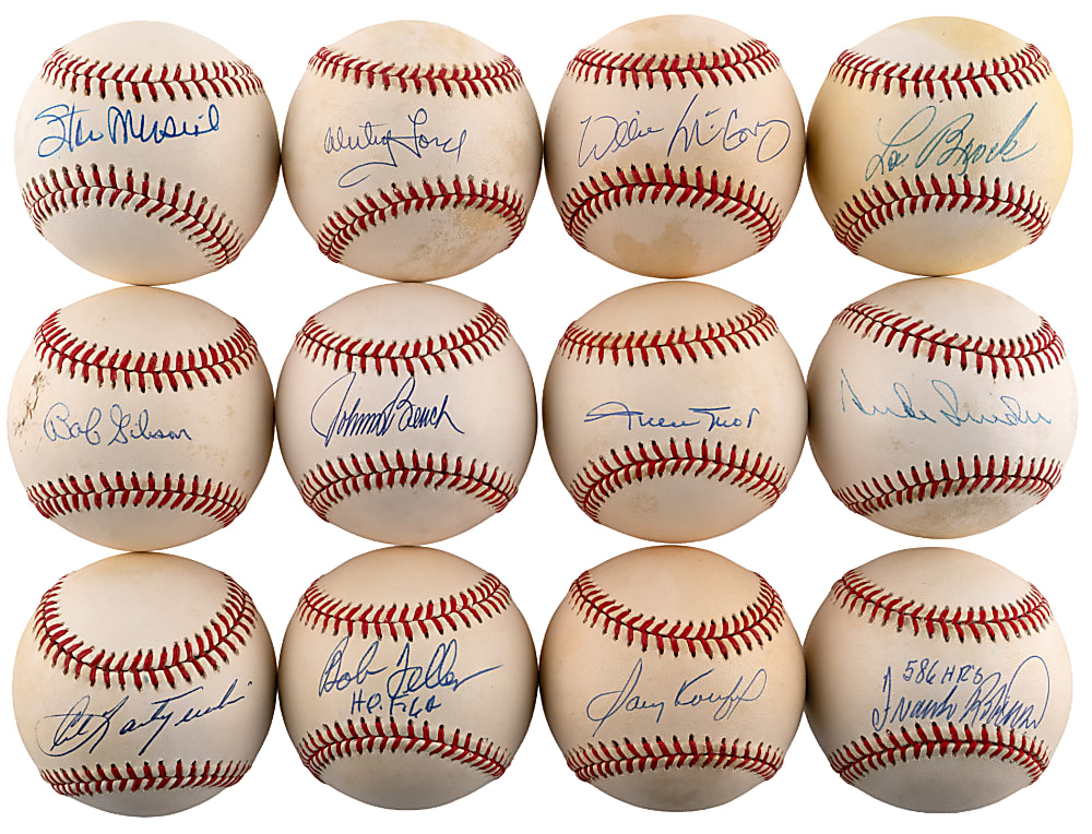 Hall of Fame Single-Signed Baseballs (26) with Willie Mays & Sandy Koufax