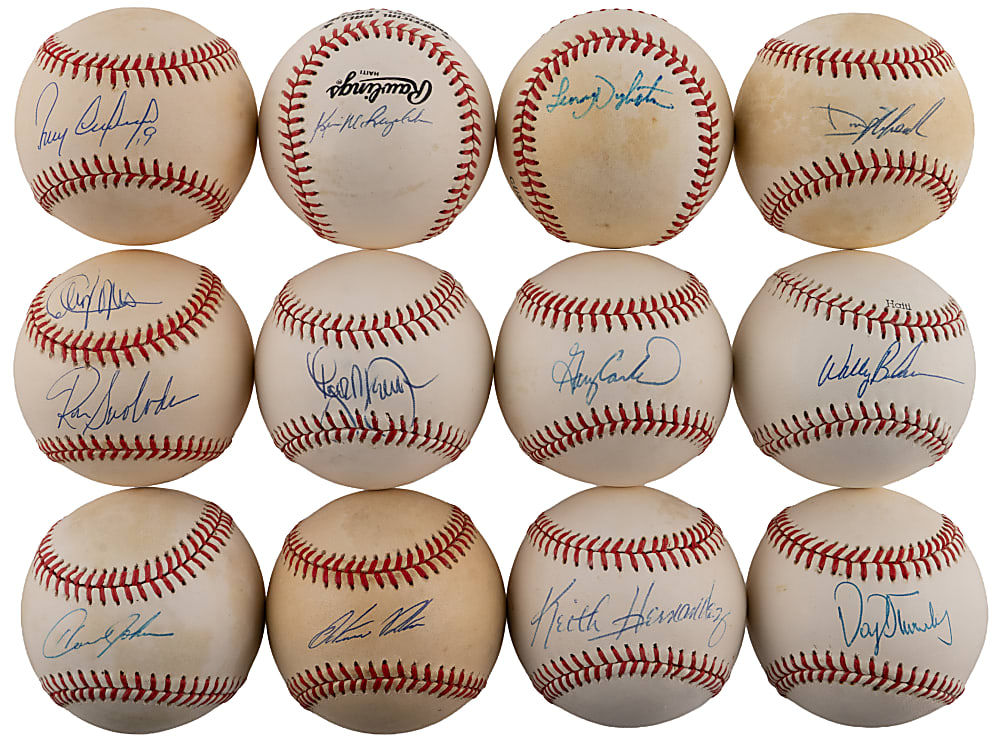 New York Mets Signed Baseballs (12) with Hernandez, Carter, Strawberry & Gooden (1986 World Series Ball)