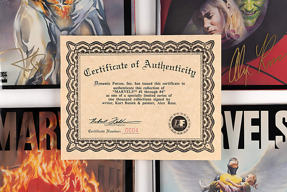 1980s-1990s Marvel/DC Comic Sets (3) with Watchmen, Infinity War & Ross/Busiek Dual-Signed Dynamic Forces Limited Edition Marvels