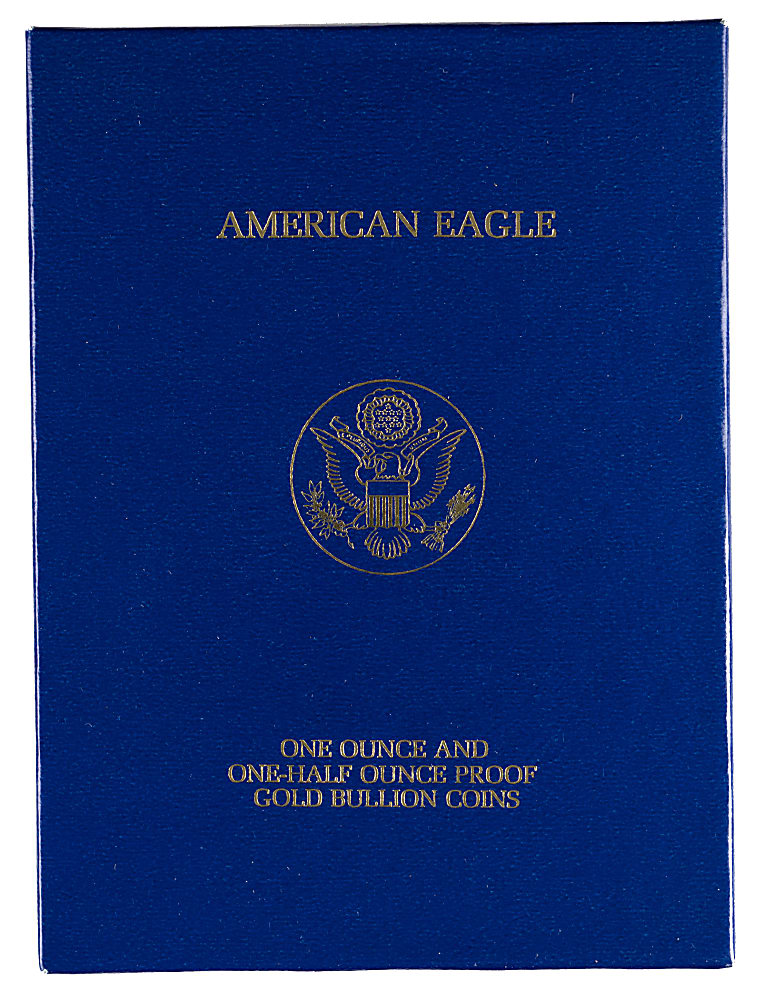 1987 American Eagle Gold Proof Set (2) with $50 1-Ounce Gold Coin & $25 1/2-Ounce Gold Coin in Presentation Case with COA