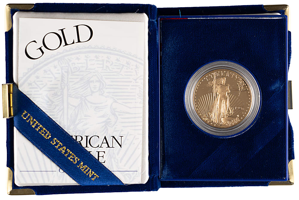 1996-W $50 American Eagle One Troy Ounce Proof Gold Coin with Case & COA