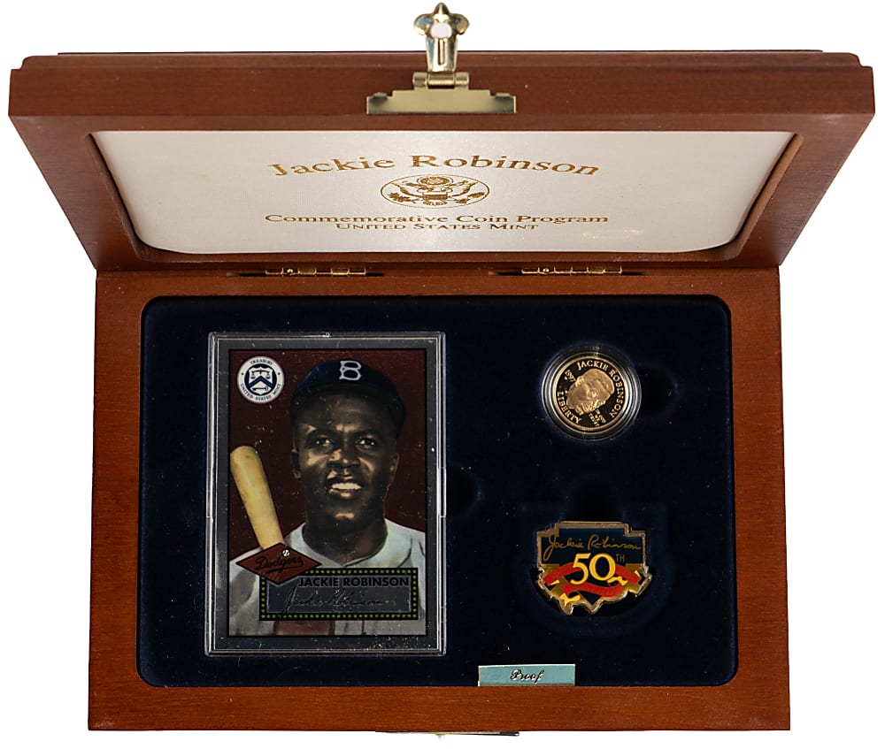 1997-W Jackie Robinson Legacy Set with $5 Gold Proof Coin, Pin, Card & COA