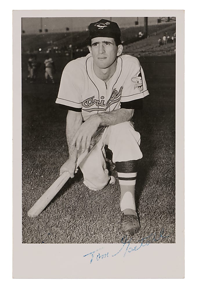 Signed Tom Gastall (d.1956) Baltimore Orioles Photo Postcard with Full JSA LOA - Extremely Rare