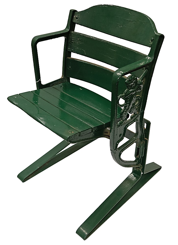 Vintage Briggs/Tiger Stadium Seat with Figural "Batting Tiger" End - Tough Example