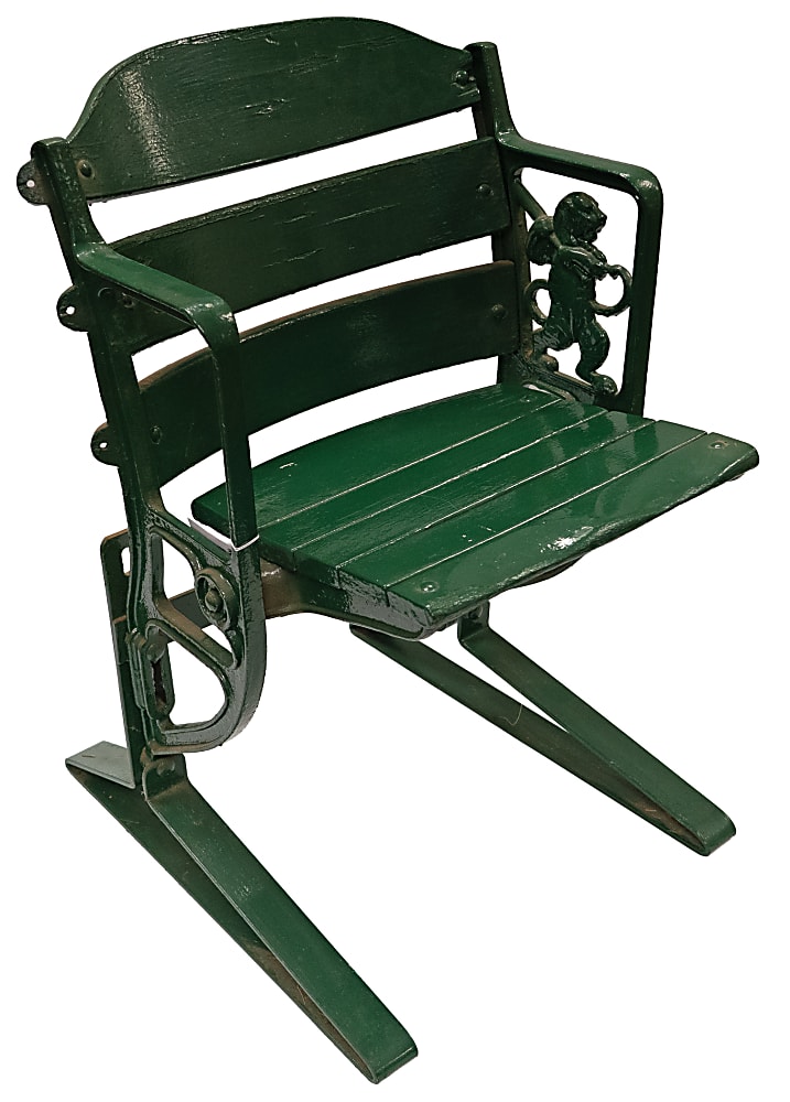 Vintage Briggs/Tiger Stadium Seat with Figural "Batting Tiger" End - Tough Example