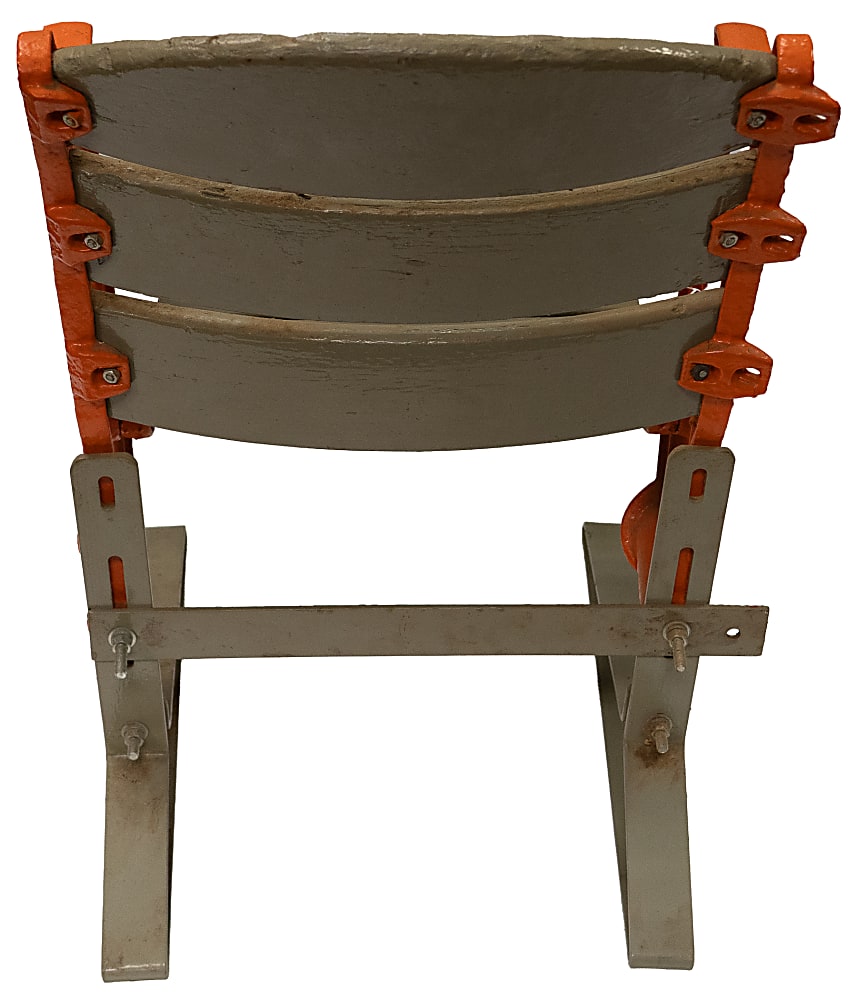 Vintage Polo Grounds Stadium Seat with Iron NY Logo Armrest End