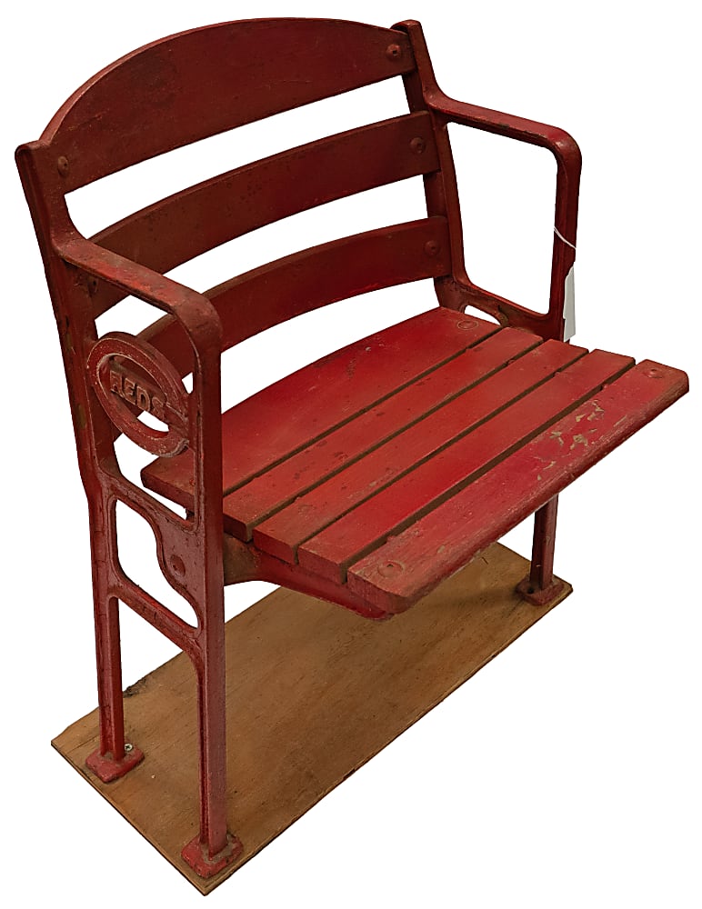 Vintage Crosley Field Stadium Seat with Rare Reds Logo Armrest