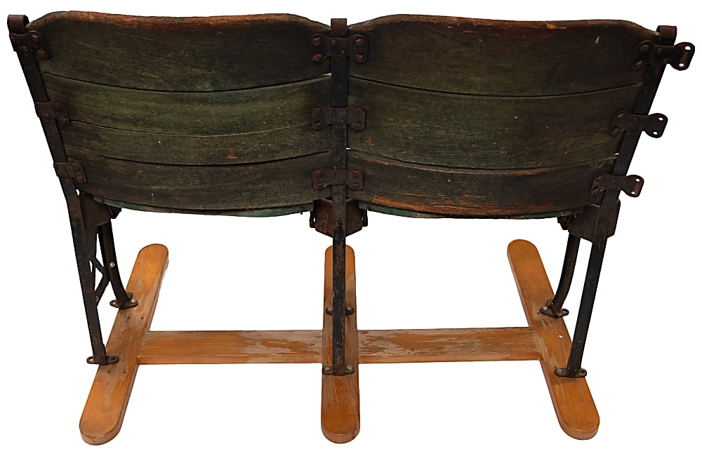 1915-1952 Braves Field Original Stadium Seat Double with Rare B.N.L.C. Logo End - Exceedingly Rare