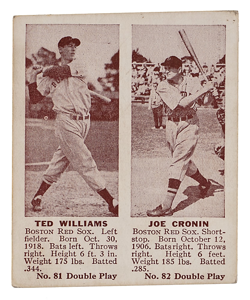 1941 R330 Double Play #81 Ted Williams/#82 Joe Cronin