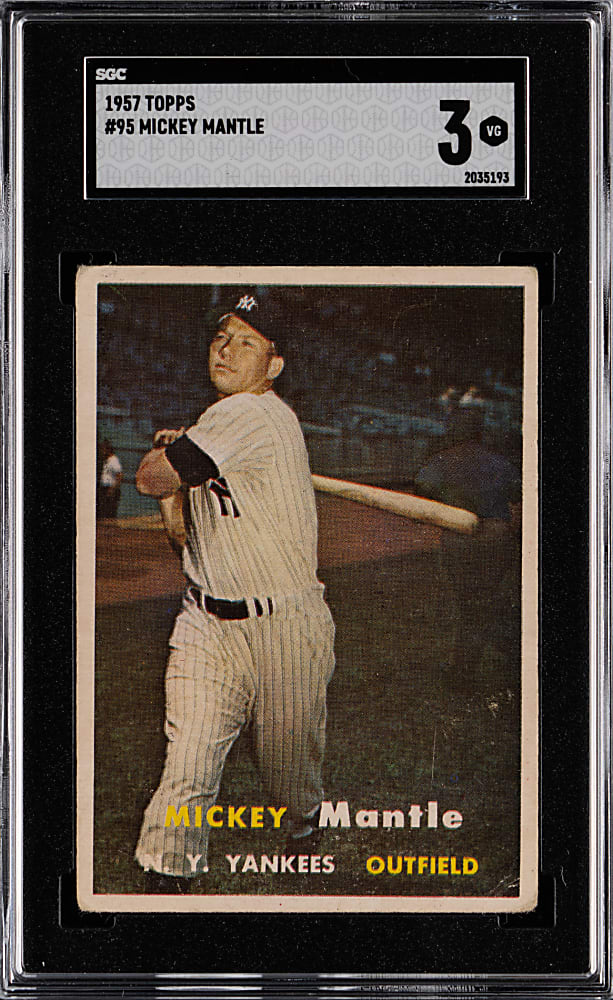 1957 Topps #95 Mickey Mantle SGC VG 3