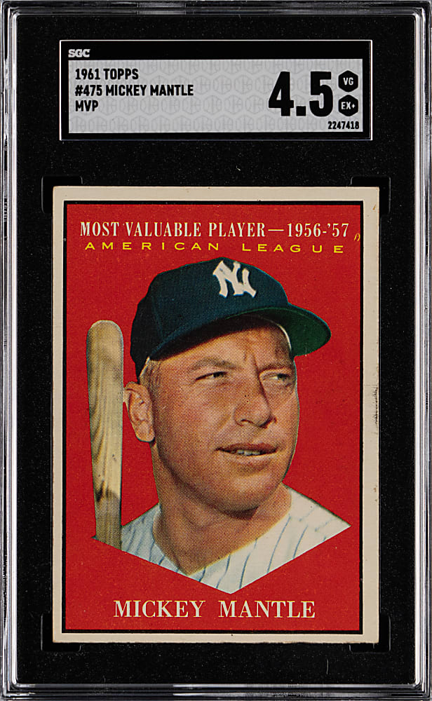 1961 Topps #475 Mickey Mantle MVP SGC VG/EX+ 4.5