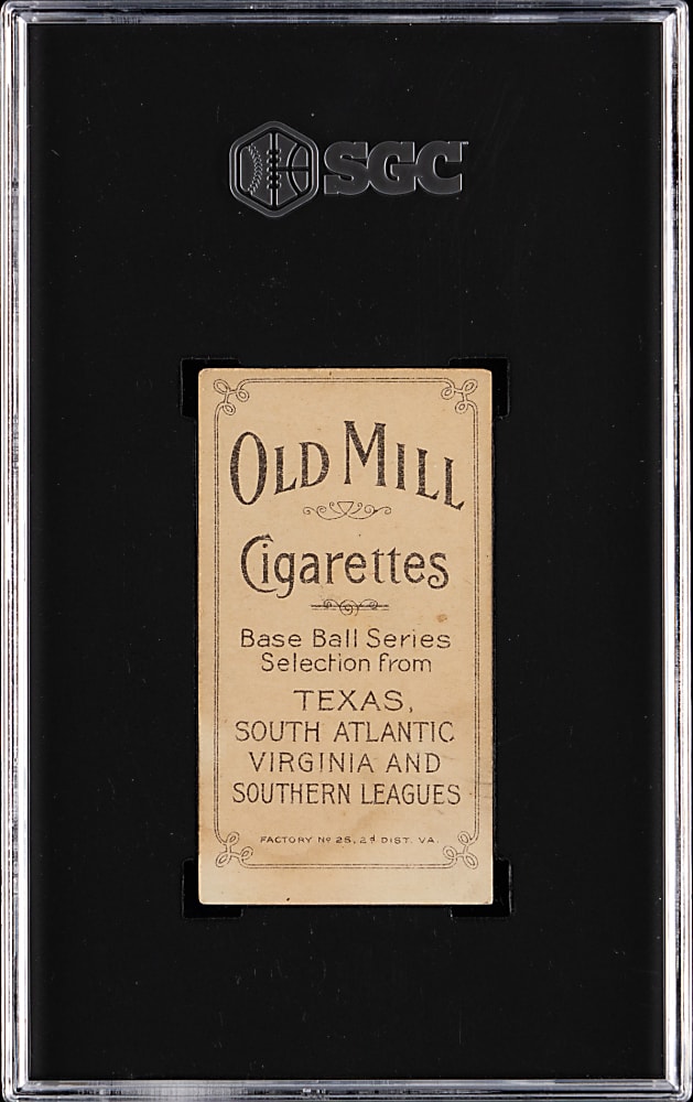 1909-1911 T206 White Border Charlie Fritz Southern Leaguer SGC GOOD+ 2.5 - Old Mill Back