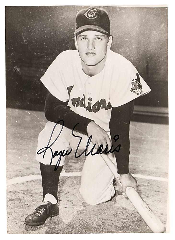 Roger Maris Signed Cleveland Indians Photograph