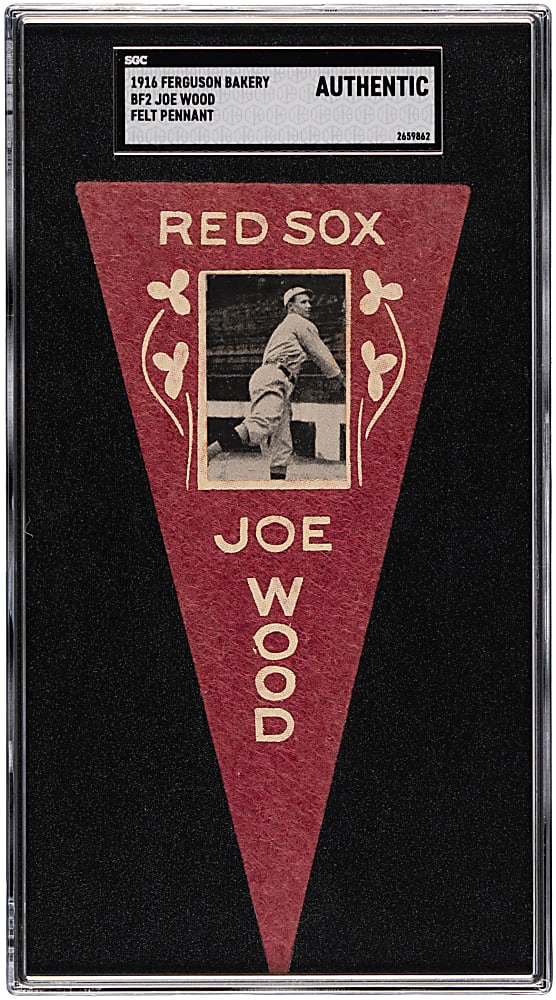 1916 BF2 Ferguson Bakery Joe Wood Felt Pennant SGC Authentic
