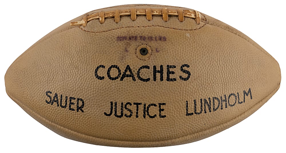 1937 New Hampshire University New England Conference Champions Trophy Football with George Sauer
