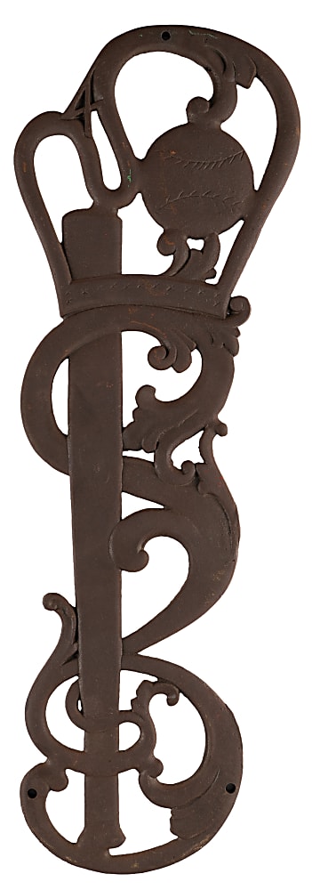 1910s-1940s Rarely Seen Iron Figural Seat End from League Park in Cleveland
