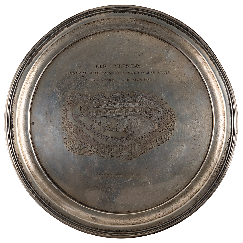 1956 George "Snuffy" Stirnweiss Old-Timers Day Sterling Silver 12" Presentation Tray