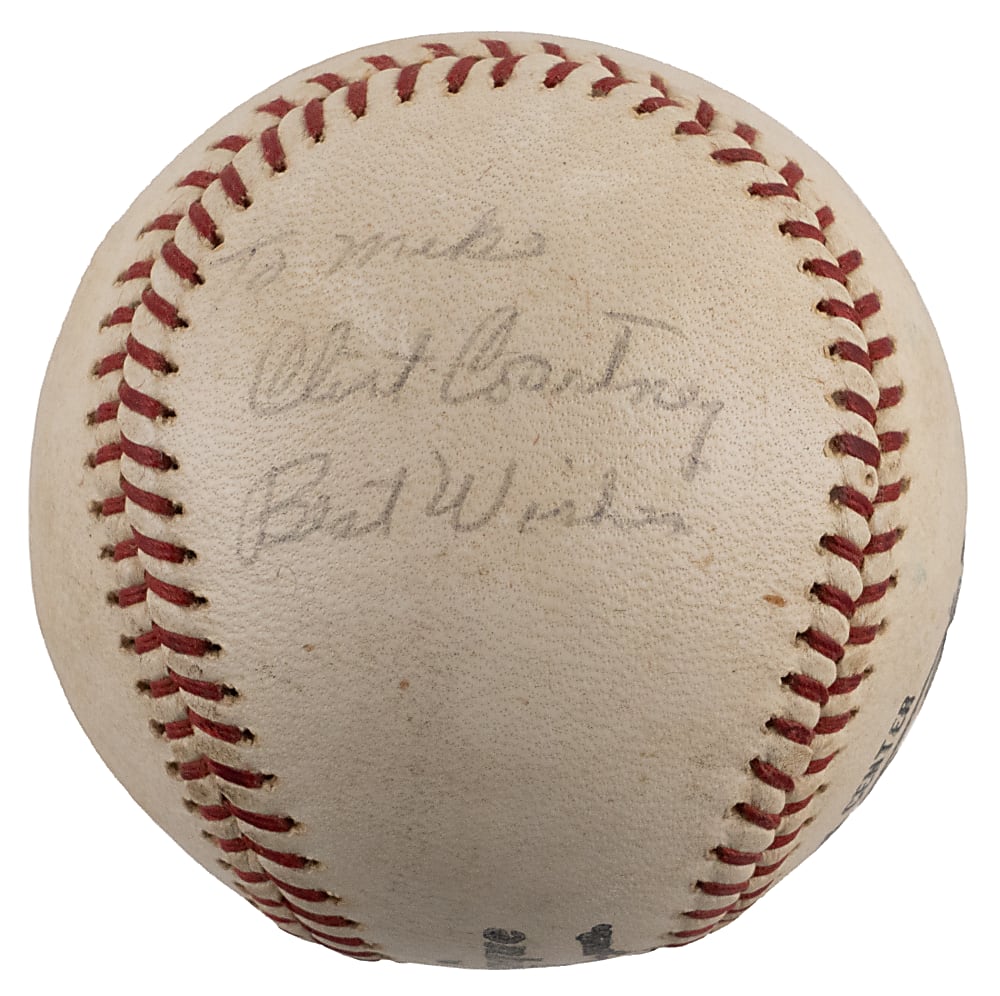 Exceedingly Rare Clint Courtney Single-Signed ONL/Giles Baseball - JSA LOA