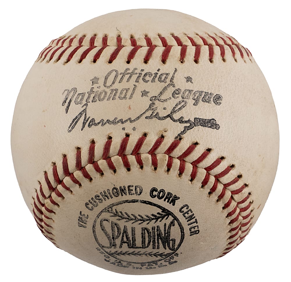 Exceedingly Rare Clint Courtney Single-Signed ONL/Giles Baseball - JSA LOA