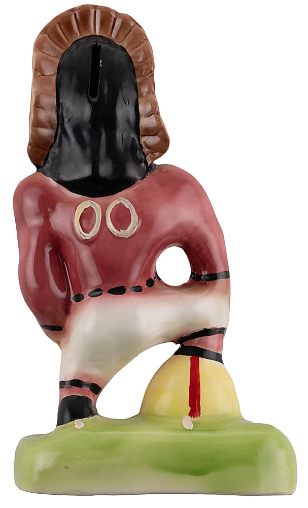 1950s Gibbs-Connor Washington Redskins Mascot Porcelain Bank - Rare Example