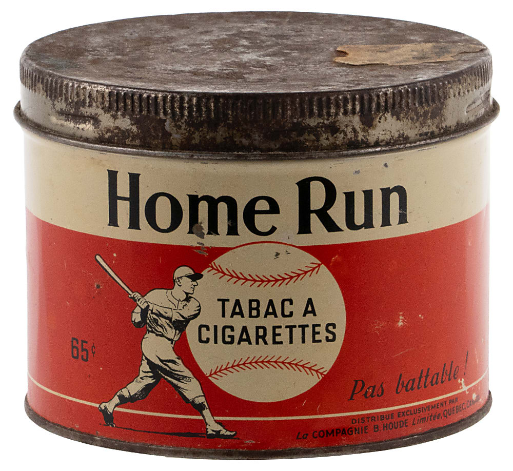 1930s-1940s Home Run Tobacco Tin - Rare Example