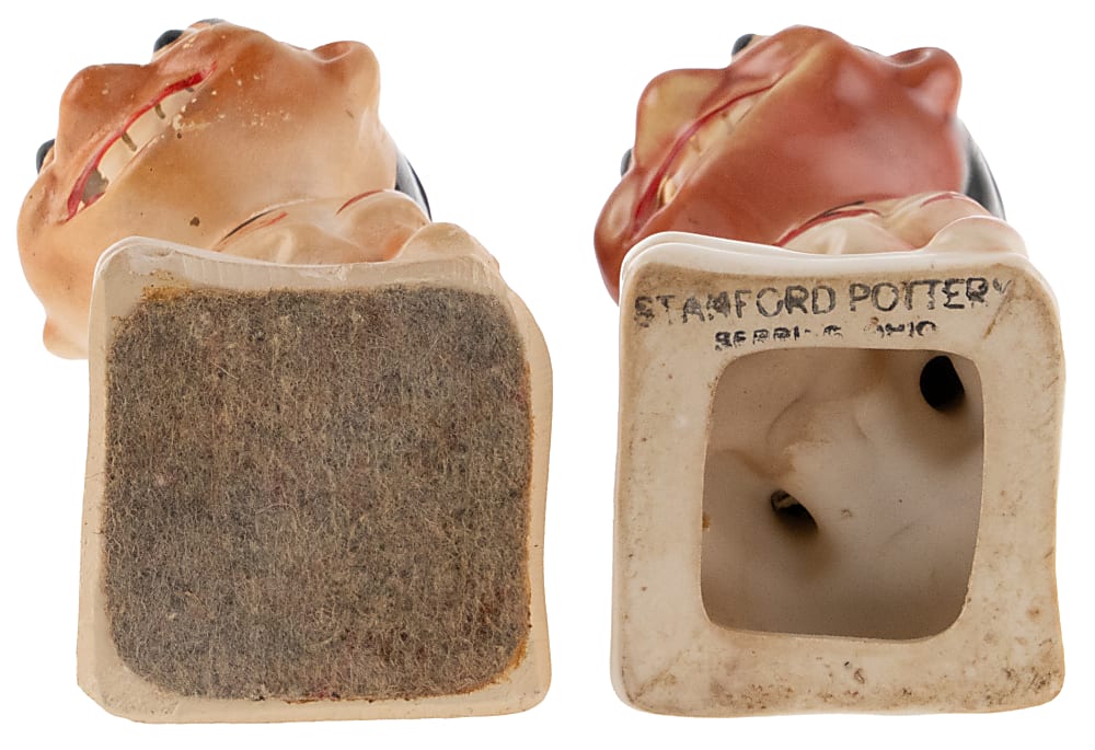 1940s Stanford Pottery Boston Braves Mascot Statue & Bank Pair