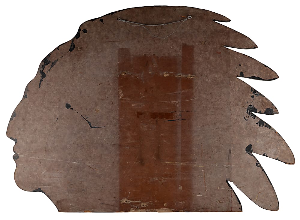 Stunning 1940s-1952 Boston Braves Native American Chief Wooden Point-of-Sale Sign