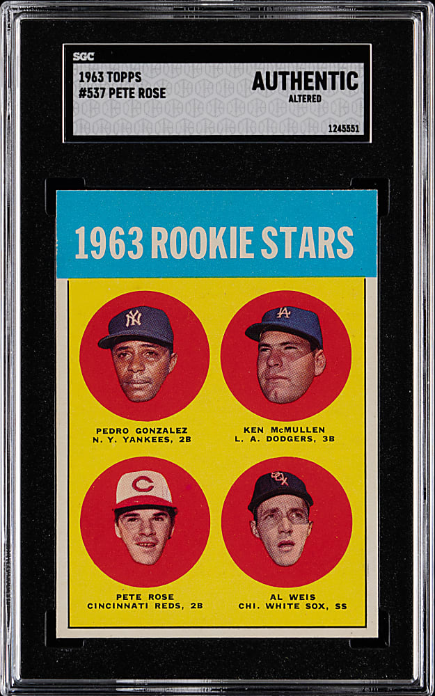 1963 Topps #537 Pete Rose Rookie SGC Authentic-Altered