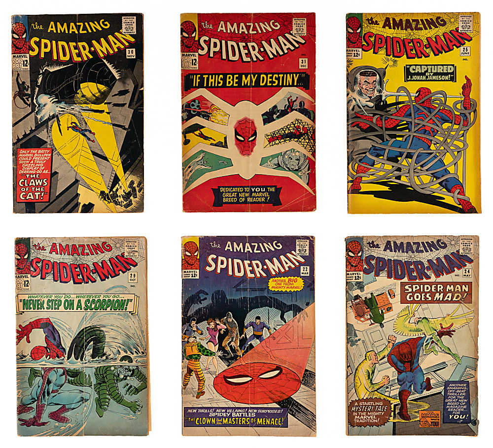 1965-1966 Marvel Amazing Spider-Man Early Issue Comics (10) with #31 First Gwen Stacy & Harry Osborn