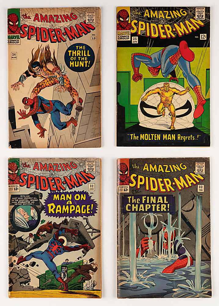 1965-1966 Marvel Amazing Spider-Man Early Issue Comics (10) with #31 First Gwen Stacy & Harry Osborn