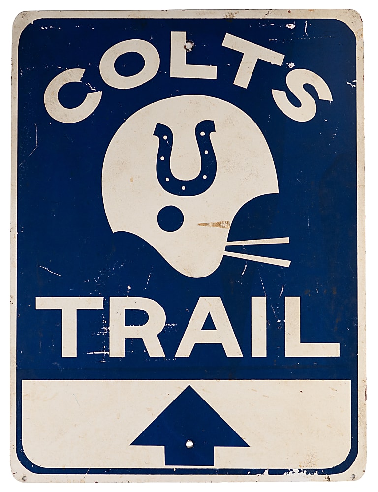 1970s-1980s Baltimore Colts Memorial Stadium Metal Street Sign