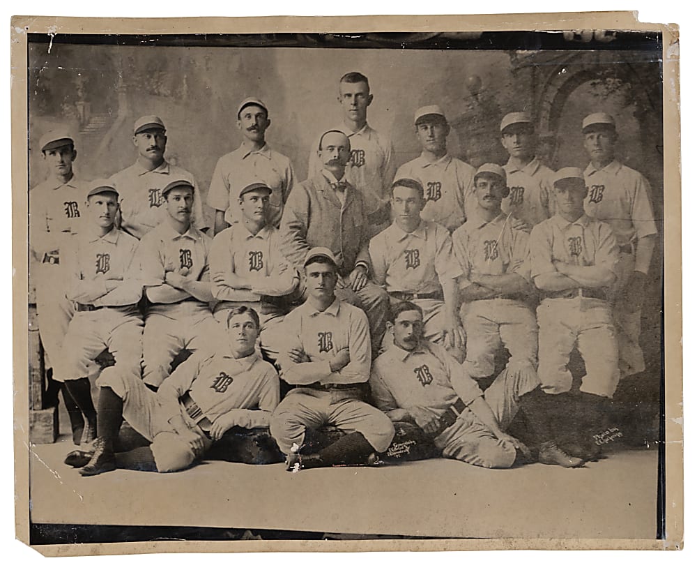 Circa 1940s 1897 Boston Beaneaters Original Type IV "The Sporting News" Team Photograph PSA Full LOA