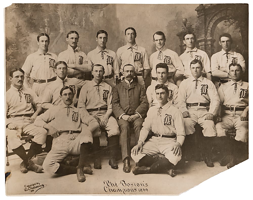 Circa 1930s 1899 Boston Beaneaters Original Type IV "The Sporting News" Team Photograph - PSA Full LOA