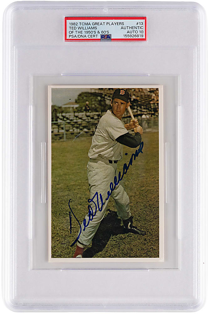 Signed 1982 TCMA Great Players of the 1950's & 1960's #13 Ted Williams PSA/DNA Authentic with Auto Grade 10