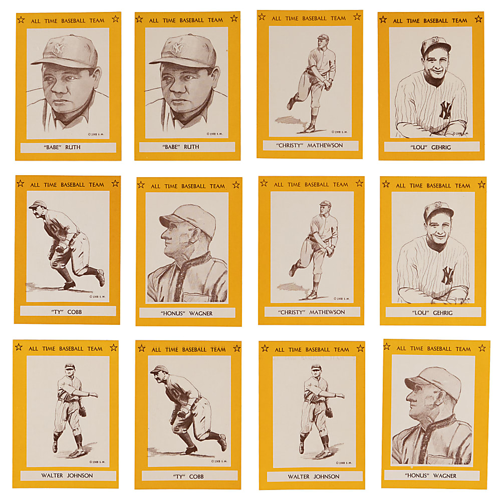 1968 Sports Memorabilia All Time Baseball Team Complete Set Pair in Original Packages