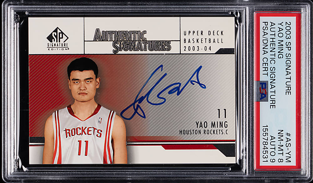 2003 SP Signature Basketball Yao Ming PSA NM-MT 8 with Auto 9 Graded