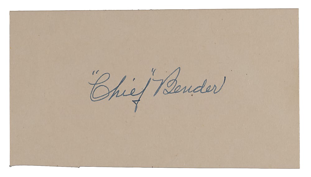 Chief Bender Cut Signature with Full JSA LOA