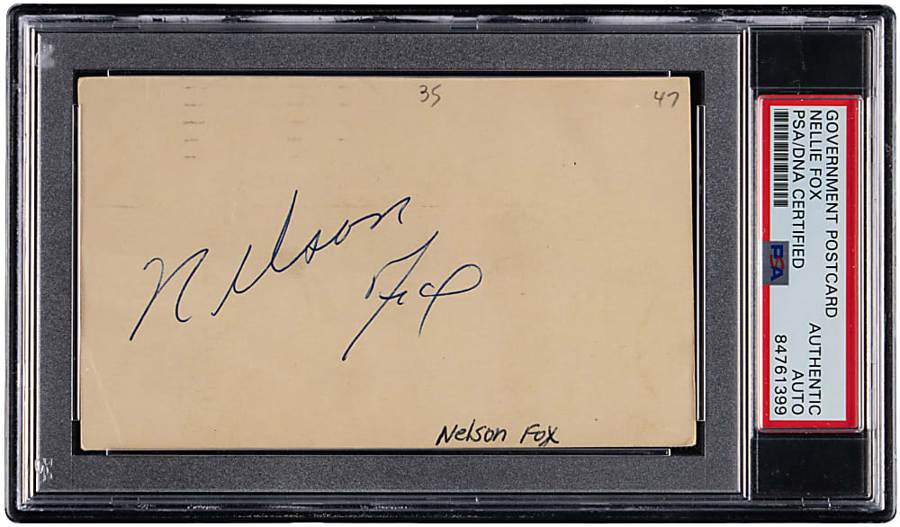 Nellie Fox Signed Government Postcard PSA/DNA Authentic