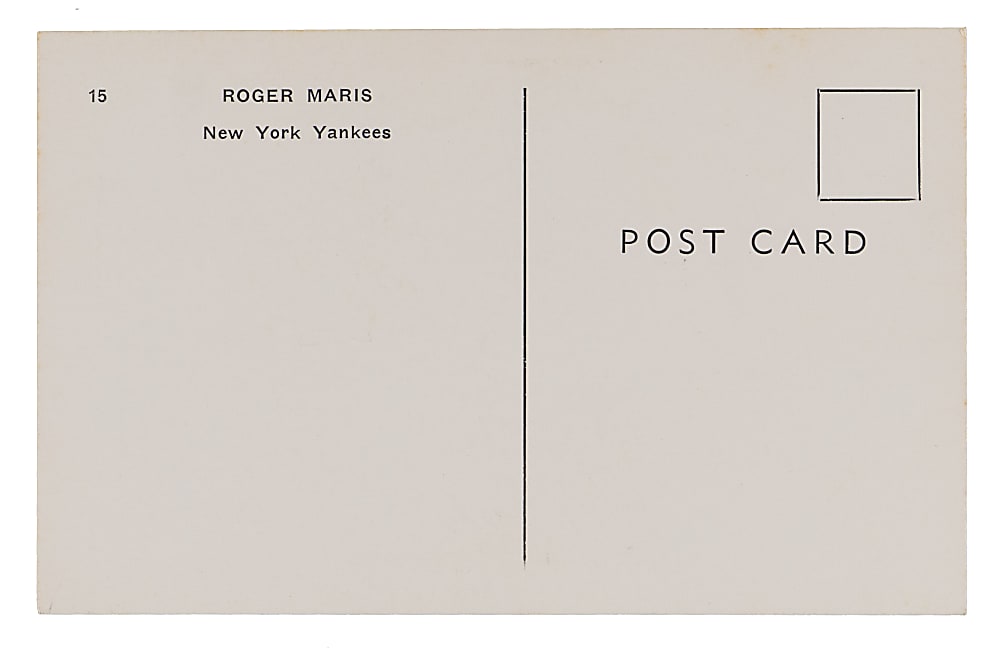Roger Maris Signed 1965 Jay Publishing New York Yankees Postcard #15