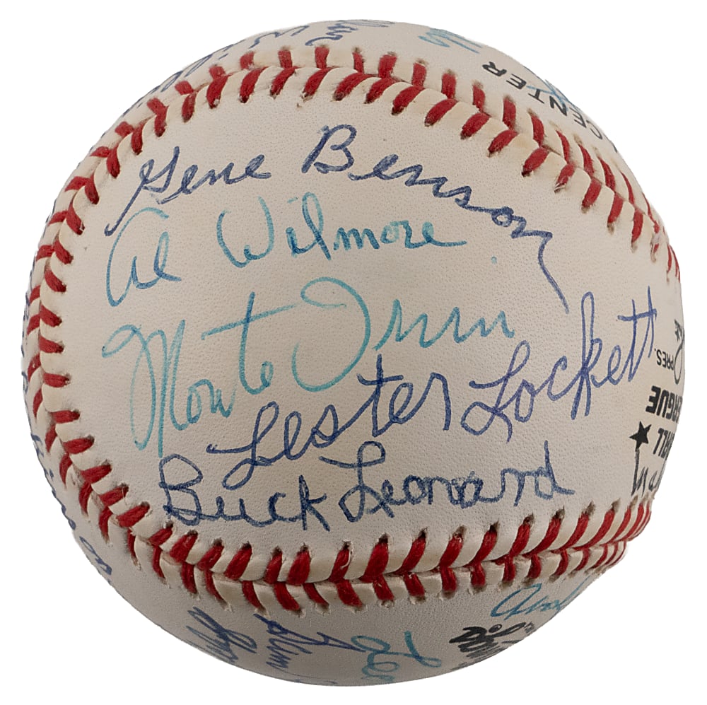 Negro League Stars Multi-Signed ONL/White Baseball with (24) Signatures Including (4) Hall of Famers Plus Full JSA LOA